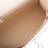 Hermes Kelly 25cm Epsom Sellier Tri-Color Nata, Jaune Poussin and Sesame Palladium Hardware