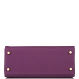 Hermes Kelly 25cm Brushed Gold Hardware Bi-Color Anemone and Craie Togo Retourne