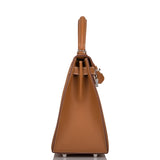 Hermes Gold Epsom Sellier Kelly 28cm Palladium Hardware
