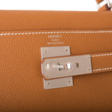 Hermes Gold Epsom Sellier Kelly 28cm Palladium Hardware