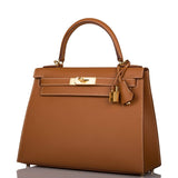 Hermes Kelly Sellier 28 Gold Epsom Gold Hardware