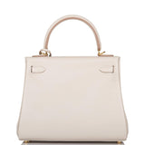 Hermes Gris Perle Swift Retourne Kelly 25cm Gold Hardware