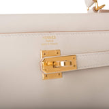 Hermes Gris Perle Swift Retourne Kelly 25cm Gold Hardware