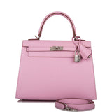 Hermes Mauve Sylvestre Epsom Sellier Kelly 25cm Palladium Hardware
