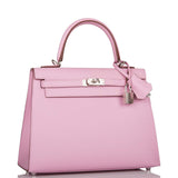 Hermes Mauve Sylvestre Epsom Sellier Kelly 25cm Palladium Hardware