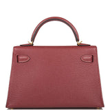 Hermes Rouge H Chevre Sellier Kelly 20cm Gold Hardware