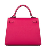 Hermes Rose Mexico Epsom Sellier Kelly 25cm Palladium Hardware
