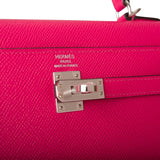 Hermes Rose Mexico Epsom Sellier Kelly 25cm Palladium Hardware