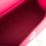 Hermes Rose Mexico Epsom Sellier Kelly 25cm Palladium Hardware