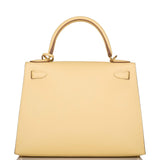 Hermes Jaune Poussin Epsom Sellier Kelly 28cm Gold Hardware