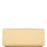 Hermes Jaune Poussin Epsom Sellier Kelly 28cm Gold Hardware