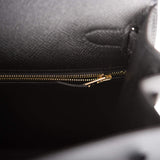 Hermes Black Epsom Sellier Kelly 28cm Gold Hardware