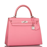 Hermes Rose Confetti Epsom Sellier Kelly 25cm Palladium Hardware