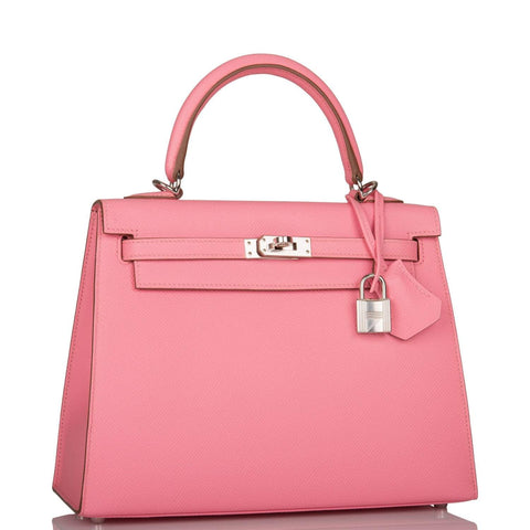 Hermes Rose Confetti Epsom Sellier Kelly 25cm Palladium Hardware