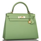 Hermes Vert Criquet Epsom Sellier Kelly 28cm Gold Hardware