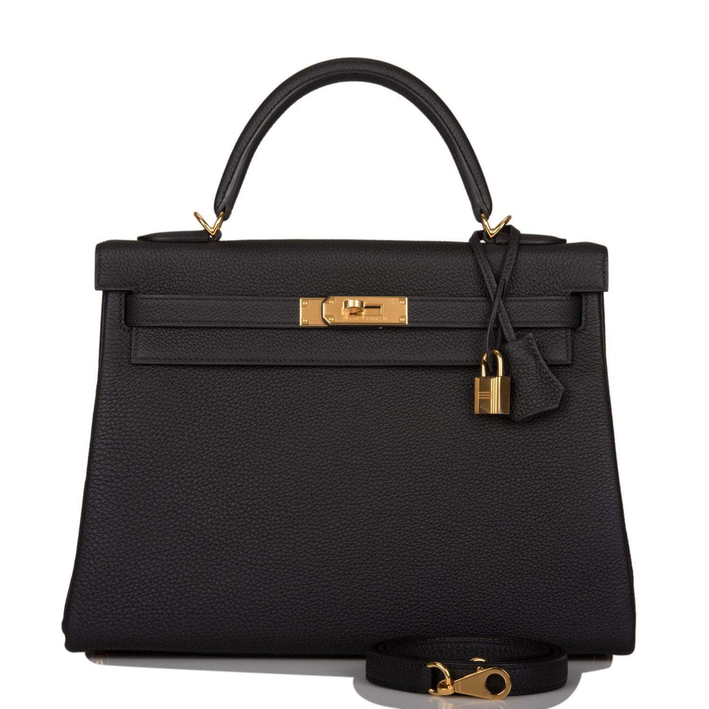 Hermes Kelly Retourne 32cm Black Togo Gold Hardware