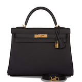 Hermes Kelly Retourne 32cm Black Togo Gold Hardware