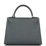 Hermes Bleu Orage Epsom Sellier Kelly 28cm Palladium Hardware