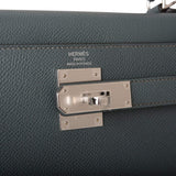 Hermes Bleu Orage Epsom Sellier Kelly 28cm Palladium Hardware