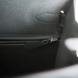 Hermes Bleu Orage Epsom Sellier Kelly 28cm Palladium Hardware