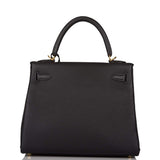 Hermes Black Togo Retourne Kelly 25cm Gold Hardware