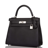 Hermes Black Togo Retourne Kelly 28cm Palladium Hardware