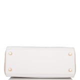 Hermes Horseshoe Stamp (HSS) Bi-Color White and Trench Clemence Retourne Kelly 25cm Gold Hardware