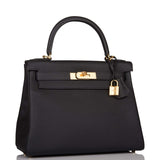 Hermes Black Togo Retourne Kelly 28cm Gold Hardware