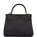 Hermes Black Togo Retourne Kelly 28cm Gold Hardware