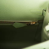 Hermes Vert Criquet Epsom Sellier Kelly 25cm Gold Hardware