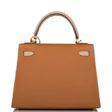 Hermes Kelly Sellier 25cm Gold and Trench Epsom  Brushed Gold Hardware