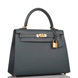 Hermes Bleu Orage Epsom Sellier Kelly 25cm Gold Hardware