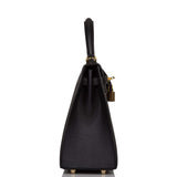 Hermes Black Epsom Sellier Kelly 25cm Gold Hardware
