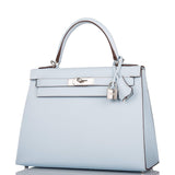 Hermes Bleu Brume Epsom Sellier Kelly 28cm Palladium Hardware