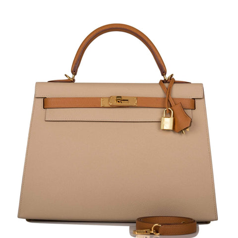 Hermes Kelly Sellier 32cm Gold and Trench Epsom Gold Hardware