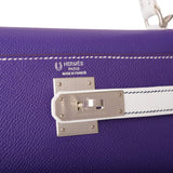 Hermes Kelly Sellier 28 Crocus and White Epsom Brushed Palladium Hardware