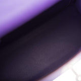 Hermes Kelly Sellier 28 Crocus and White Epsom Brushed Palladium Hardware