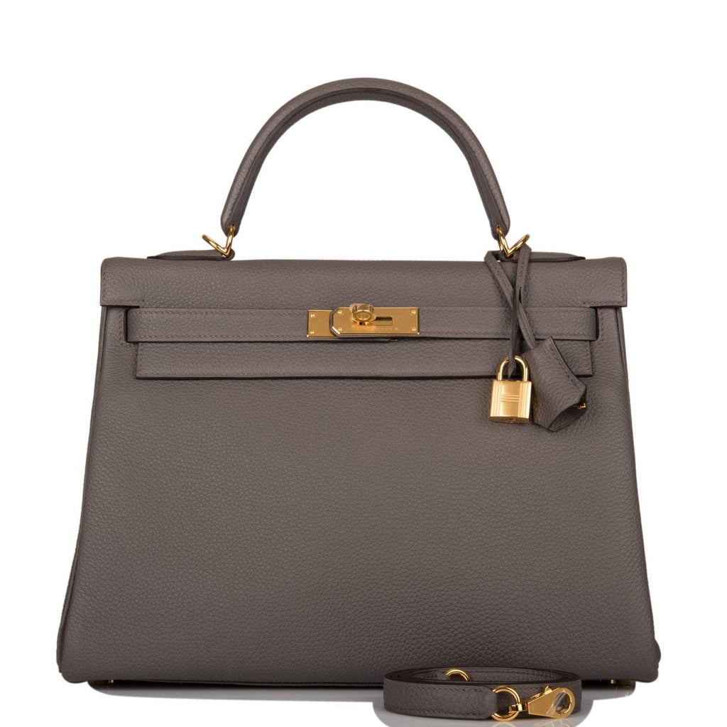 Hermes Kelly Retourne 32 Etain Togo Gold Hardware