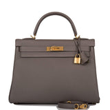 Hermes Kelly Retourne 32 Etain Togo Gold Hardware