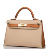 Hermes Kelly Sellier 20 Trench and Gold Epsom Gold Hardware