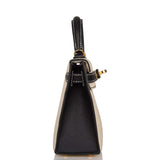 Hermes Kelly Sellier 20 Nata and Black Epsom Gold Hardware