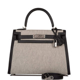 Hermes Kelly Sellier 28 Black Toile and Swift Sellier Palladium Hardware