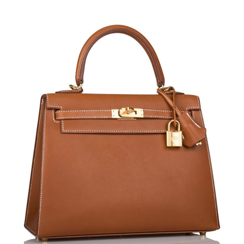 Hermes Kelly Sellier 25 Fauve Barenia Gold Hardware