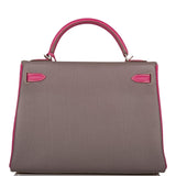 Hermes Kelly Retourne 32 Tosca, Gris Tourterelle and Etain Togo Brushed Palladium Hardware