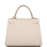 Hermes Kelly Sellier 25cm Craie Epsom Gold Hardware