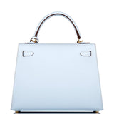Hermes Kelly Sellier 25 Bleu Brume Epsom Gold Hardware