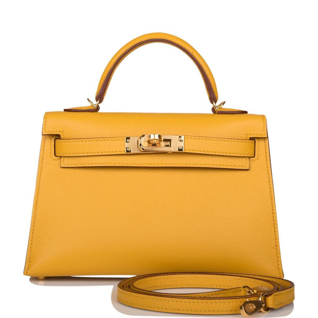 Hermes Kelly Sellier 20 Jaune Ambre Epsom Gold Hardware