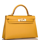 Hermes Kelly Sellier 20 Jaune Ambre Epsom Gold Hardware