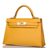 Hermes Kelly Sellier 20 Jaune Ambre Epsom Gold Hardware