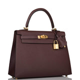 Hermes Kelly Sellier 25 Rouge Sellier Epsom Gold Hardware